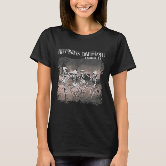 T-shirt Les os Sec Vivent Skeleton Danser Halloween (Devant)