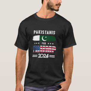 T-shirt Les Pakistanais pour Trump 2024 Le Pakistan Drapea