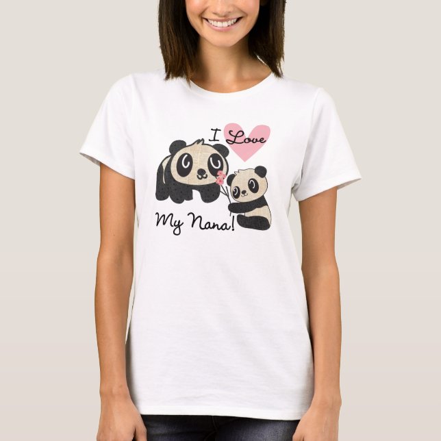 T-shirt Les pandas I aiment ma Nana (Devant)