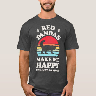 T-shirt Les pandas rouges me rendent heureux Sunset Retro 