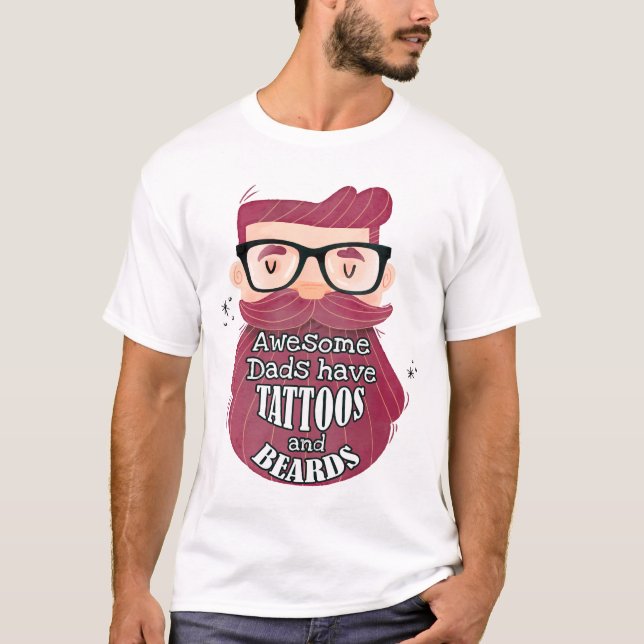 T-shirt Les papas géniaux ont des tatouages et des ours (Devant)