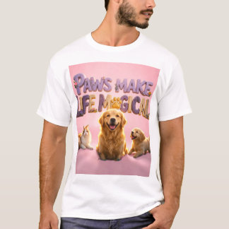 T-shirt Les pattes rendent la vie magique Amateur de chien