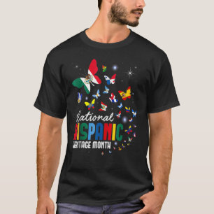 T-shirt Les pays latins mignons Drapeau Papillon hispaniqu