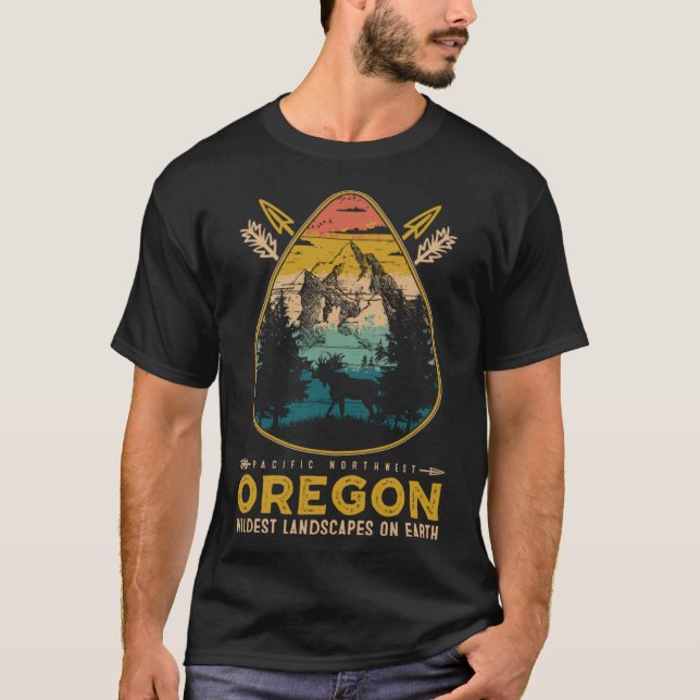 T-shirt Les Paysages Les Plus Sauvages De L'Oregon Sur Ter (Devant)
