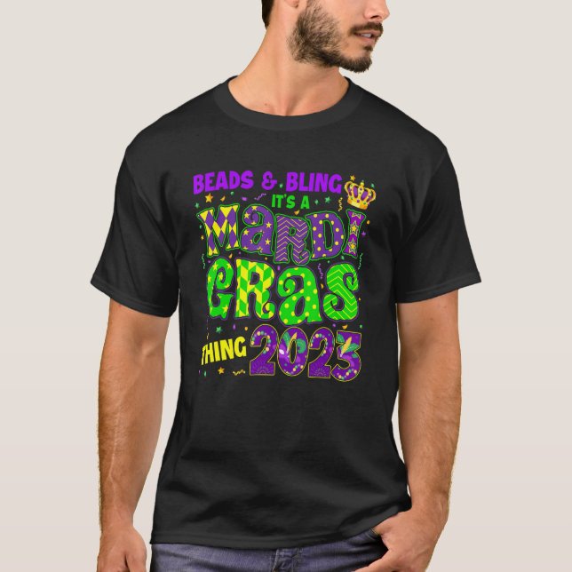 T-shirt Les perles et la lessive C'est un Mardi Gras Thing (Devant)
