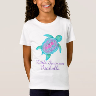 T-Shirt Les petites filles mignonnes de nageur dentellent