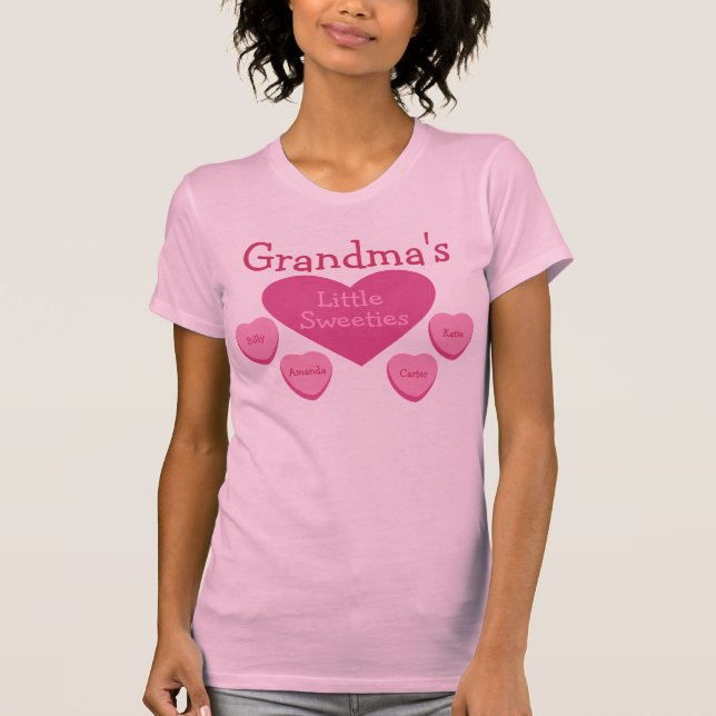 T-shirt Les petits bonbons de la grand-maman personnalisée (Devant)