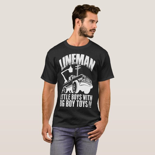 T-shirt Les petits garçons de monteur de lignes avec le (Devant entier)