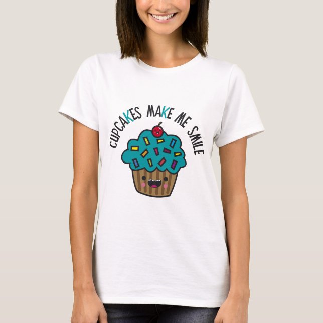 T-shirt Les petits gâteaux m'incitent à sourire (Devant)