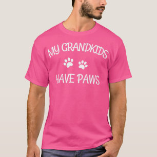 T-shirt Les petits ont des pattes drôle Chien Chat Grand-m