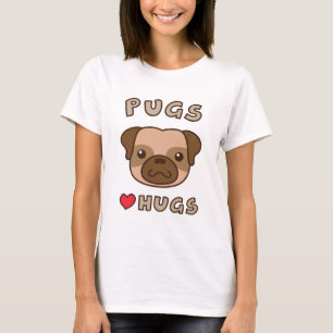 T-shirt Les petits Pug adorent les câlins, pour les amoure