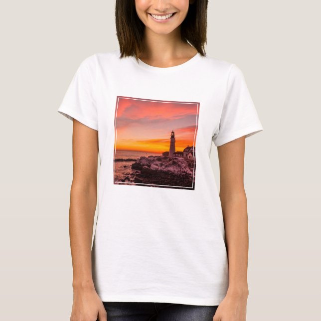 T-shirt Les phares | Portland Head Cape Elizabeth Maine (Devant)