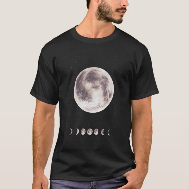 T-shirt Les phases de lune conception lunaire spatiale (Devant)