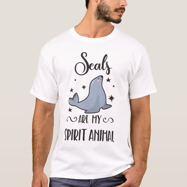 T-shirt Les phoques sont mon esprit animal mignon amoureux (Devant)