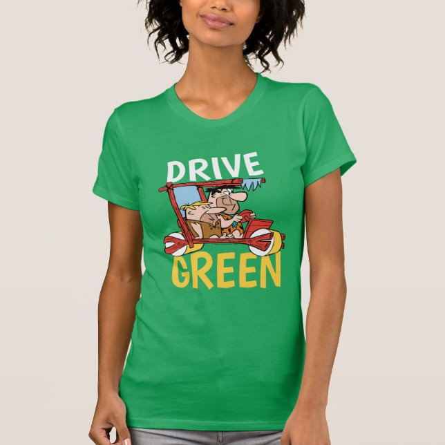 T-shirt Les Pierrafeu | Fred & Barney - Drive Green (Devant)