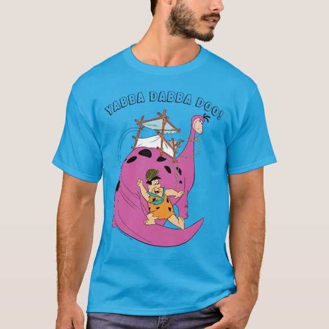 T-shirt Les Pierrafeu | Fred Sliding Down Tail (Devant)