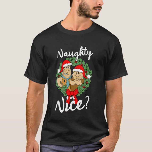 T-shirt Les Pierres De Fred Et Barney Naughty Ou Nice Ch (Devant)