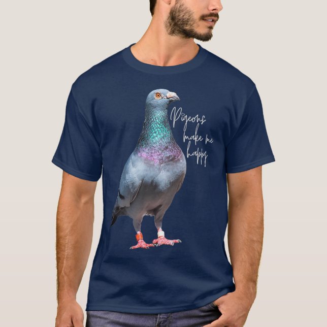 T-shirt Les pigeons me rendent heureux (Devant)