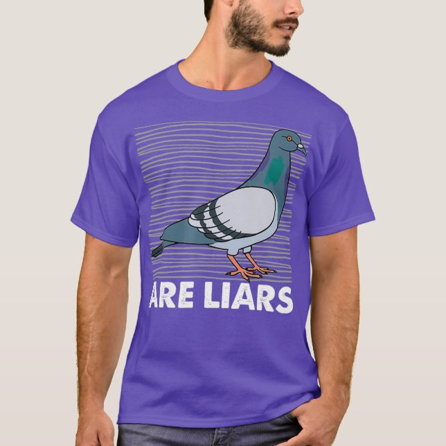 T-shirt Les pigeons sont des menteurs Arent de vrais espio (Devant)