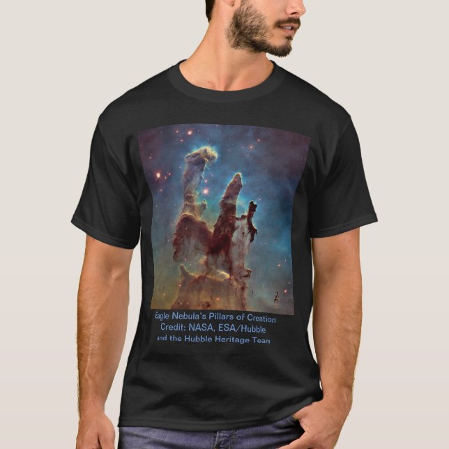 T-shirt Les piliers de la nébuleuse d'Eagle de la création (Devant)