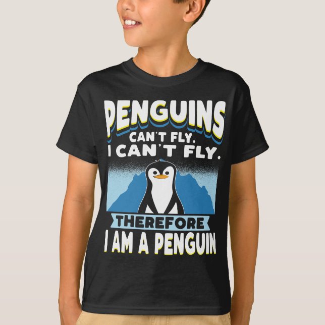 T-shirt Les pingouins ne peuvent pas voler drôle Garçons d (Devant)