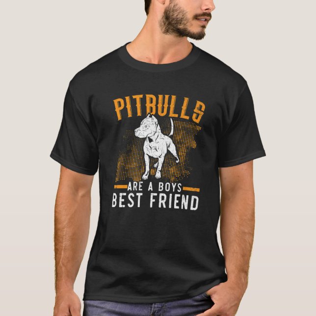 T-shirt Les Pitbulls Sont Un Garçon Meilleur Ami Amoureux  (Devant)