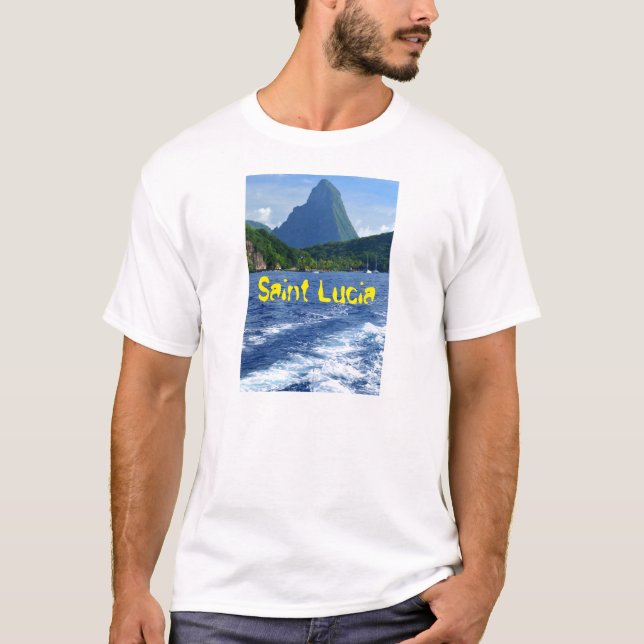 T-shirt Les pitons dans la Sainte-Lucie (Devant)