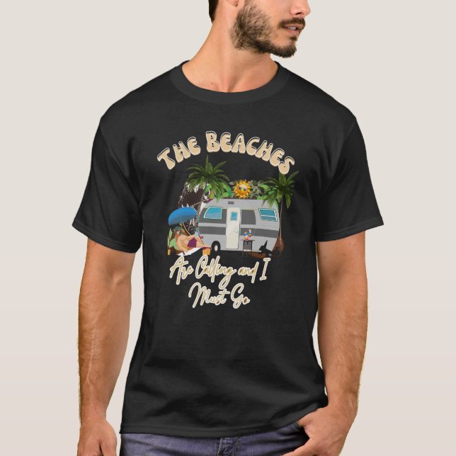 T-shirt Les plages vintage vous appellent (Devant)