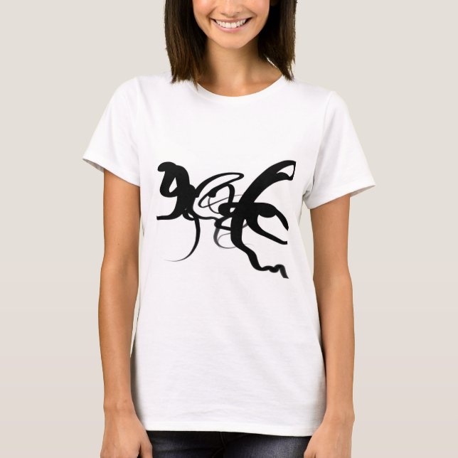 T-shirt Les Plongeurs : Noir et Blanc Abstrait (Devant)