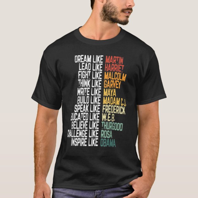 T-shirt Les plus grands leaders afro-américains Histoire n (Devant)