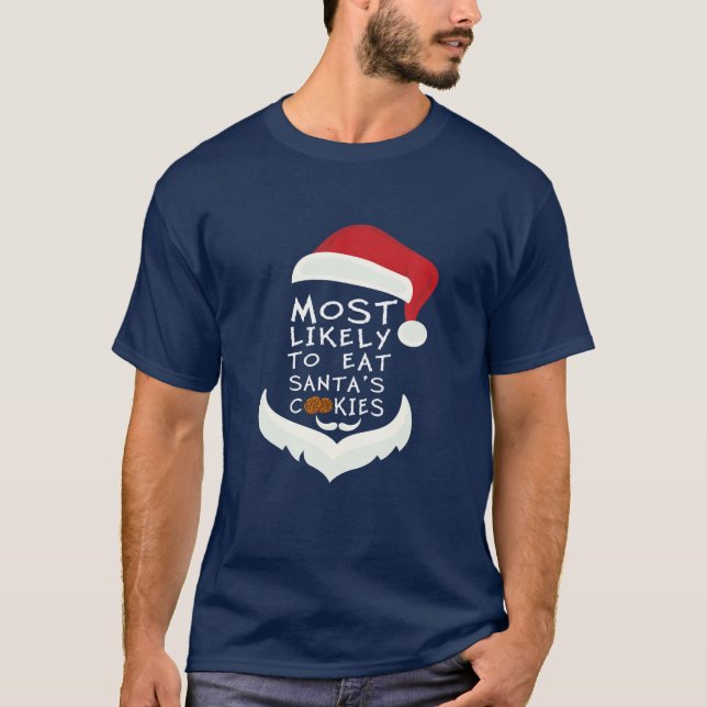 T-shirt Les Plus Probables À Noël Drôle Correspondant Fami (Devant)