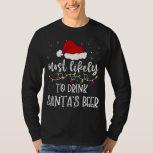 T-shirt Les Plus Probables De Boire Père Noël Bière Santa 