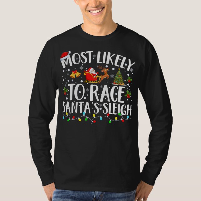 T-shirt Les Plus Probables De Course Père Noël Famille De  (Devant)