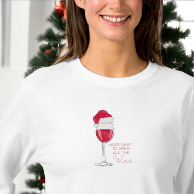 T-shirt Les plus susceptibles de boire tout le vin drôle N (Créateur téléchargé)
