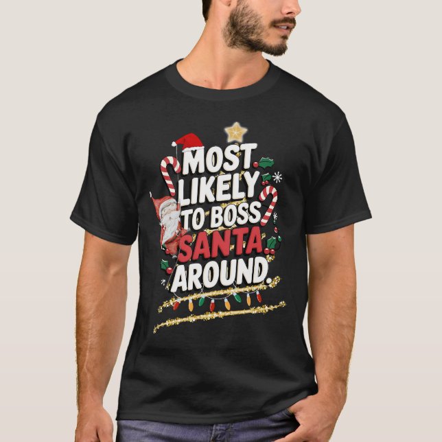 T-shirt Les Plus Susceptibles De Boss Père Noël Autour De  (Devant)