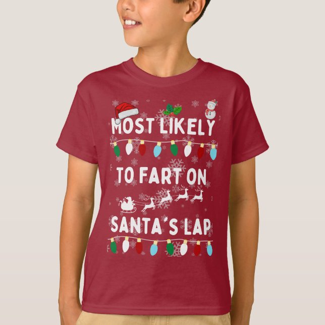 T-shirt Les plus susceptibles de commencer sur Père Noël s (Devant)