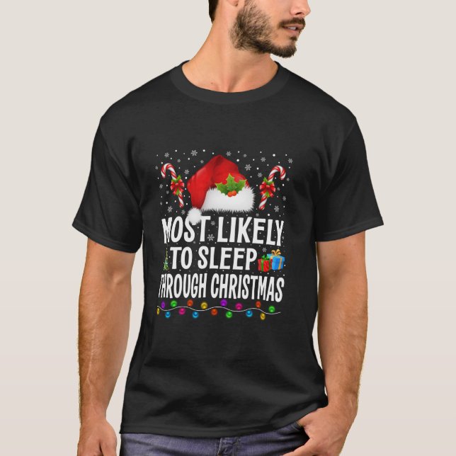 T-shirt Les plus susceptibles de dormir pendant Noël P (Devant)