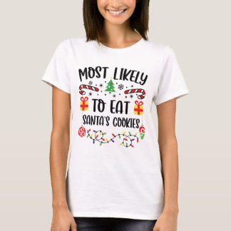 T-shirt Les Plus Susceptibles De Manger Des Cookies Père N