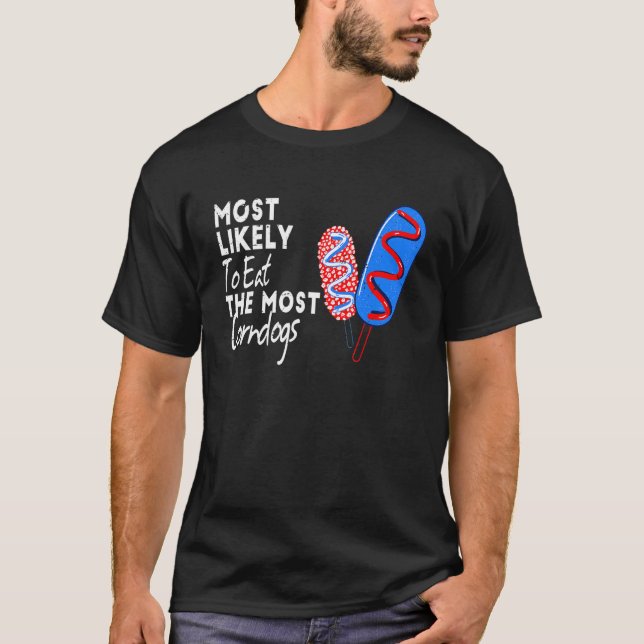 T-shirt Les Plus Susceptibles De Manger Le Plus De Chiens  (Devant)