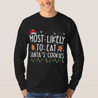 T-shirt Les Plus Susceptibles De Manger Santas Famille De