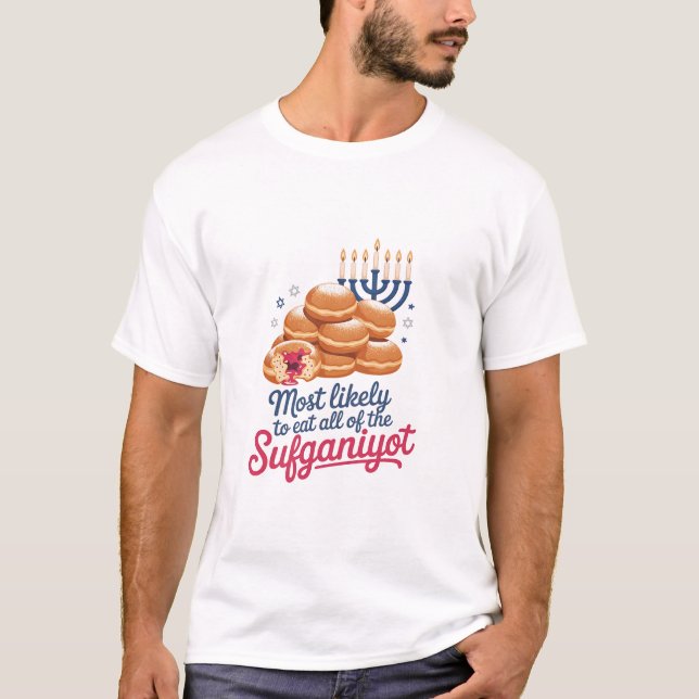 T-shirt Les plus susceptibles de manger tous les Sufganiyo (Devant)