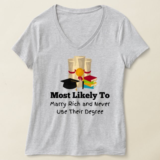 T-shirt Les plus susceptibles de se marier riche Graduatio (Poser)