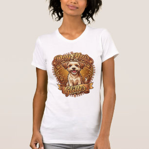 T-shirt Les poils de chien sont ruban doré moelleux scinti