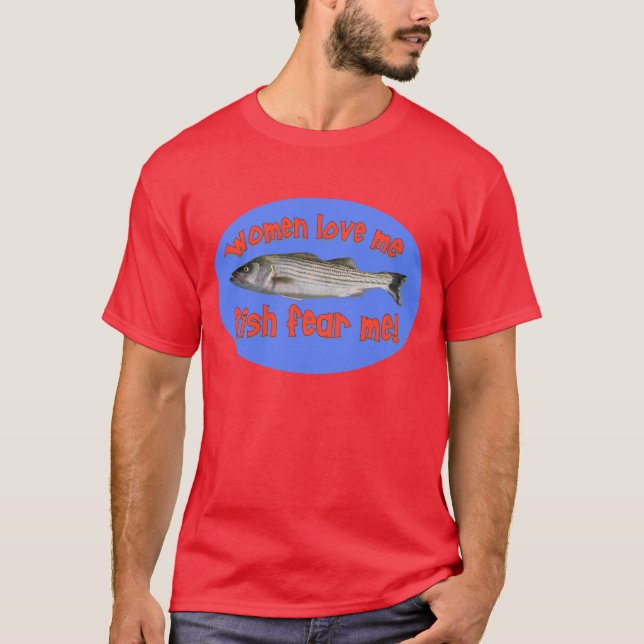 T-shirt Les poissons me craignent bleu (Devant)