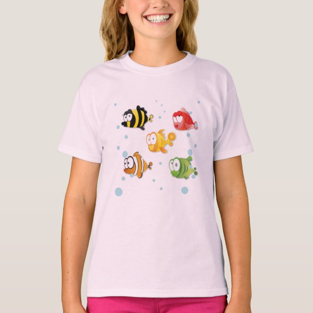 T-shirt Les poissons nagent dans la mer (Devant)
