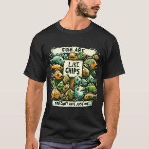 T-shirt Les poissons sont comme des frites - dicton drôle