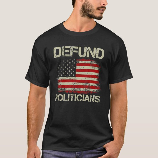 T-shirt Les politiciens vintages américains déficitaires (Devant)