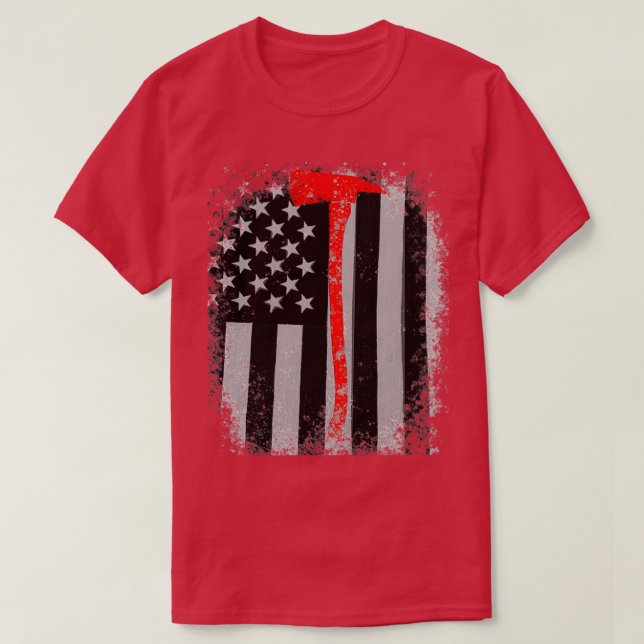 T-shirt Les pompiers, ax (Design devant)