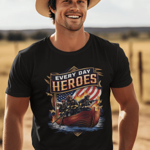 T-shirt Les pompiers bravent les flammes