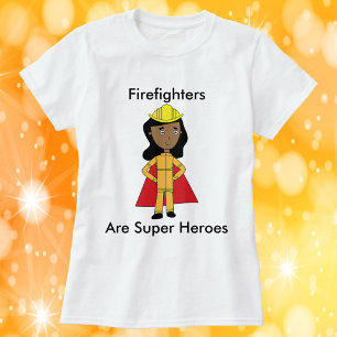 T-shirt Les pompiers sont de super héros Black Femme